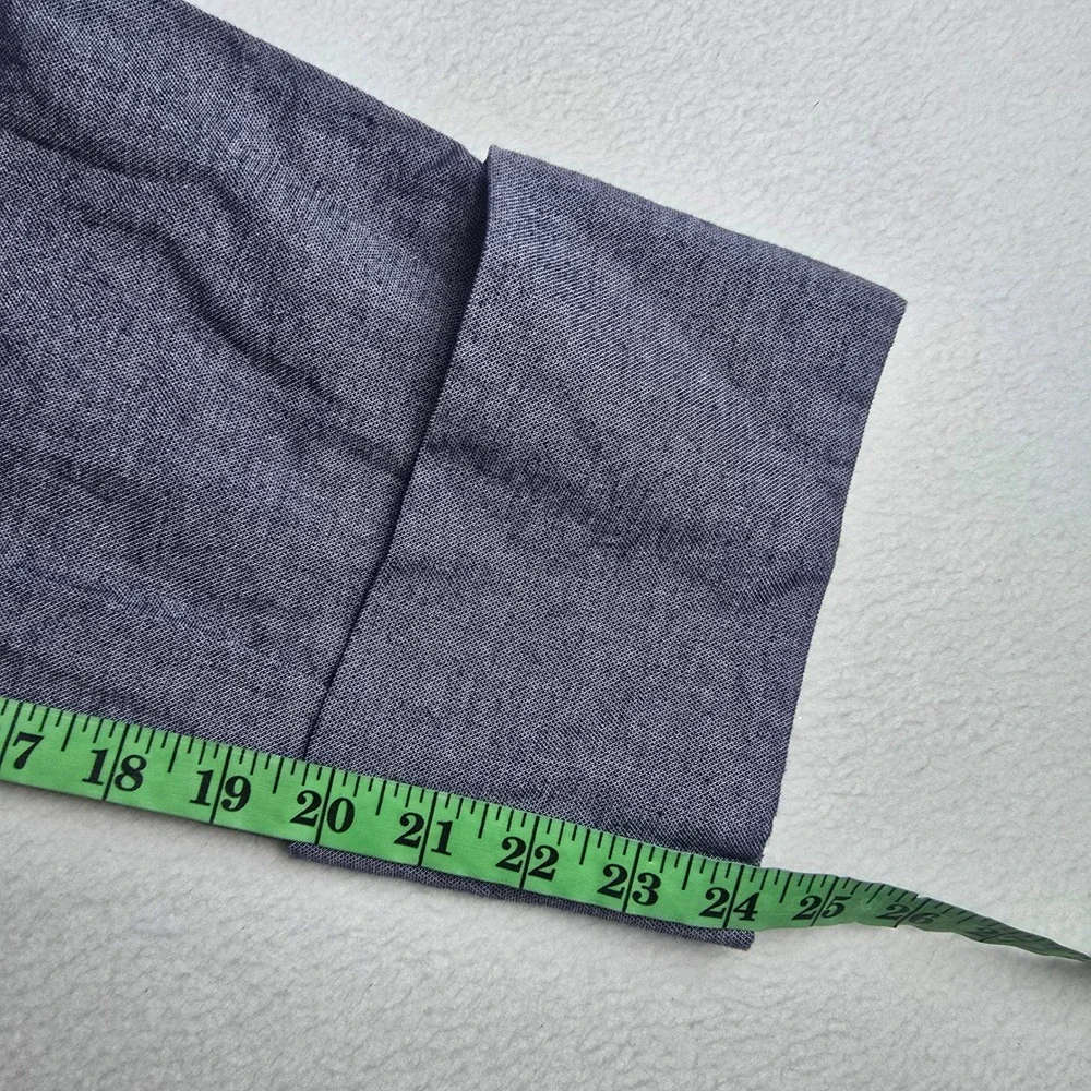 Zara Blue High Waisted Elastic Waist Cuffed‎ Straight Leg Pants Womens Small